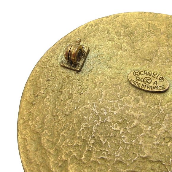 CHANEL CC Medallion Motif Brooch Pin Corsage Gold-plated 94A Authentic AK38081i - Picture 4 of 4